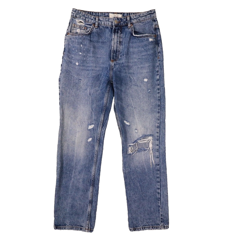 We The Free Women's High Rise Medium Wash Distressed Straight Leg Jeans size 29 - Picture 1 of 12